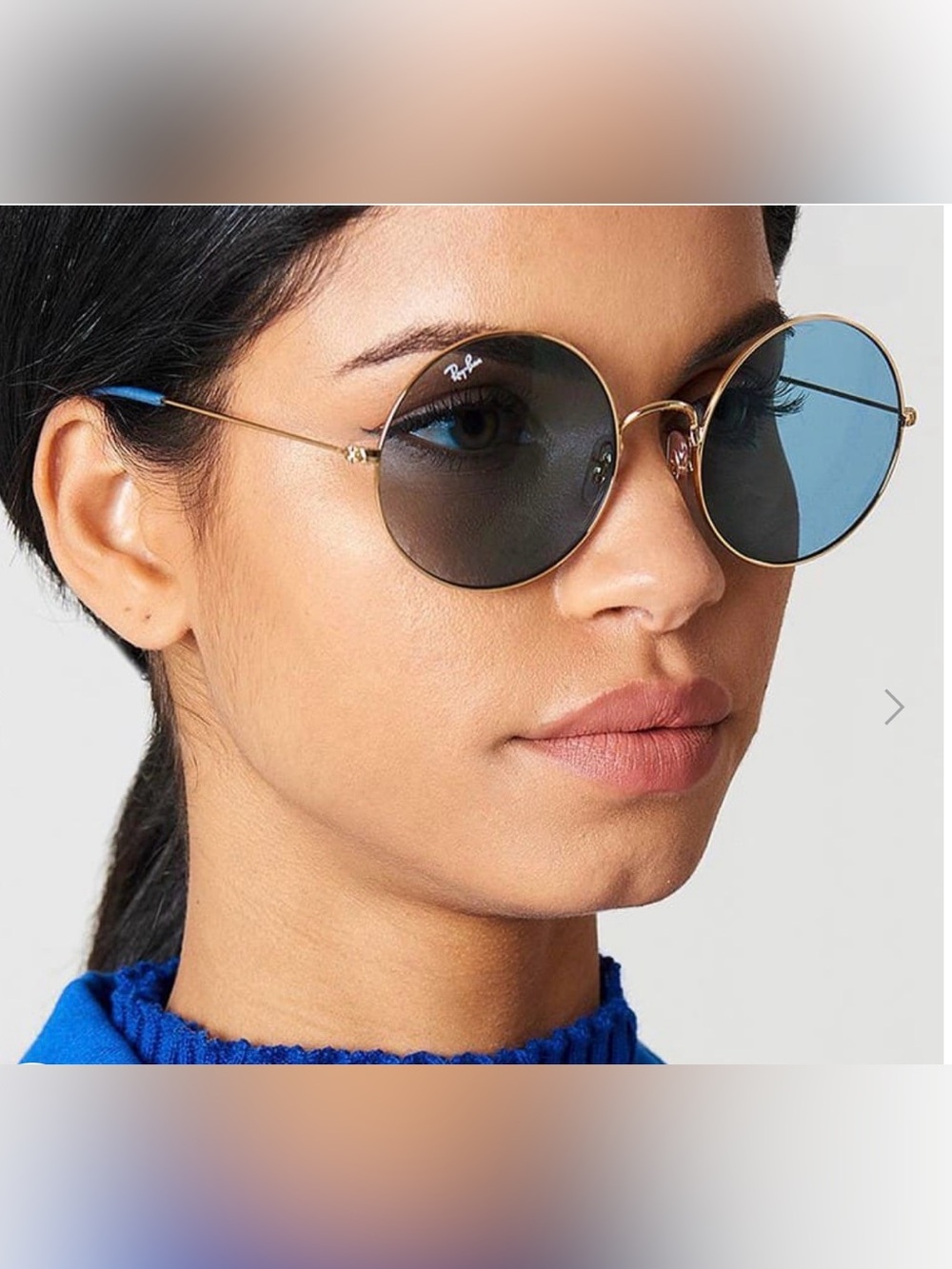 Ray-Ban RB3592 Gold Frame JaJo Sunglasses with Blue Gradient Lenses 55 20mm